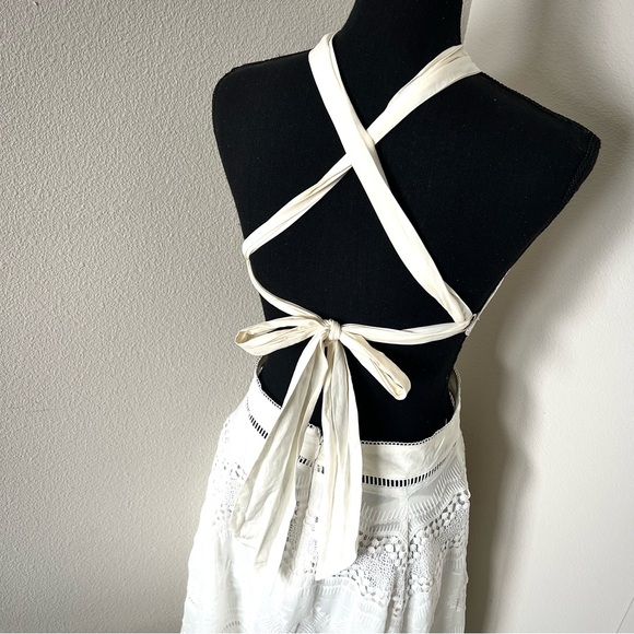 RARE EXC • Free People Charlie Open Back Tie Embroidered Maxi Dress • - Picture 9 of 12